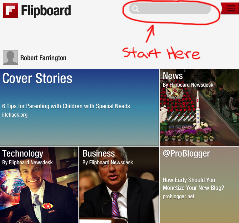 Flipboard Homepage