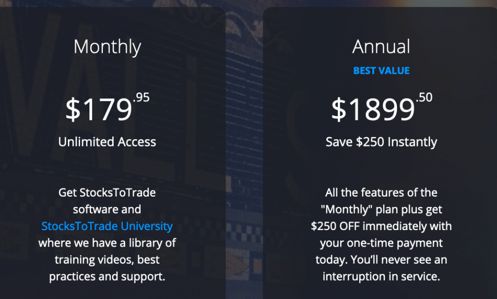 StockstoTrade cost