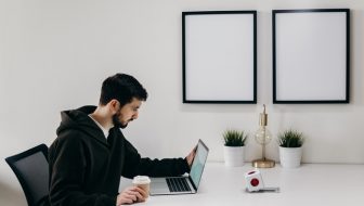 man working on laptop