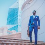 Entrepreneur walking down the steps