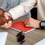 Man congratulating its client for setting up a limited company