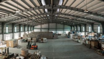 Heavy equipments placed for shipping.