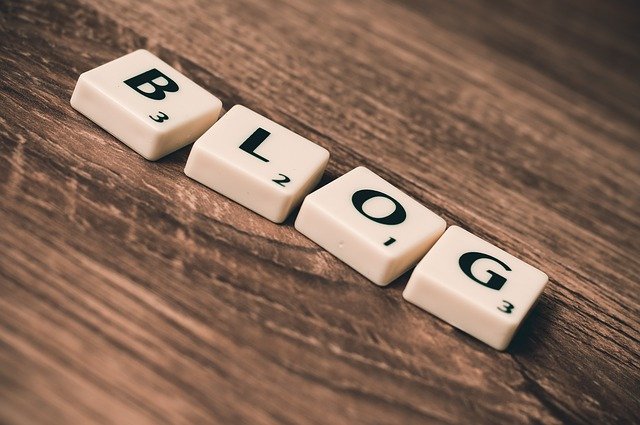 The word Blog made with letter blocks.