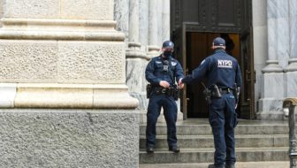 Professional Security guards standing outside the company.