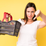 A woman holding a basket in her hand.