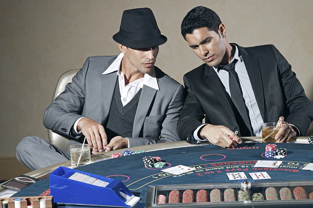 The players gambling in a casino.