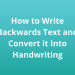 backword text to handwriting banner