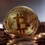 A golden bitcoin with B embossed on it.