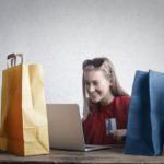A woman doing online shopping.