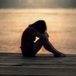 A woman in depression.