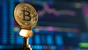 A golden bitcoin.