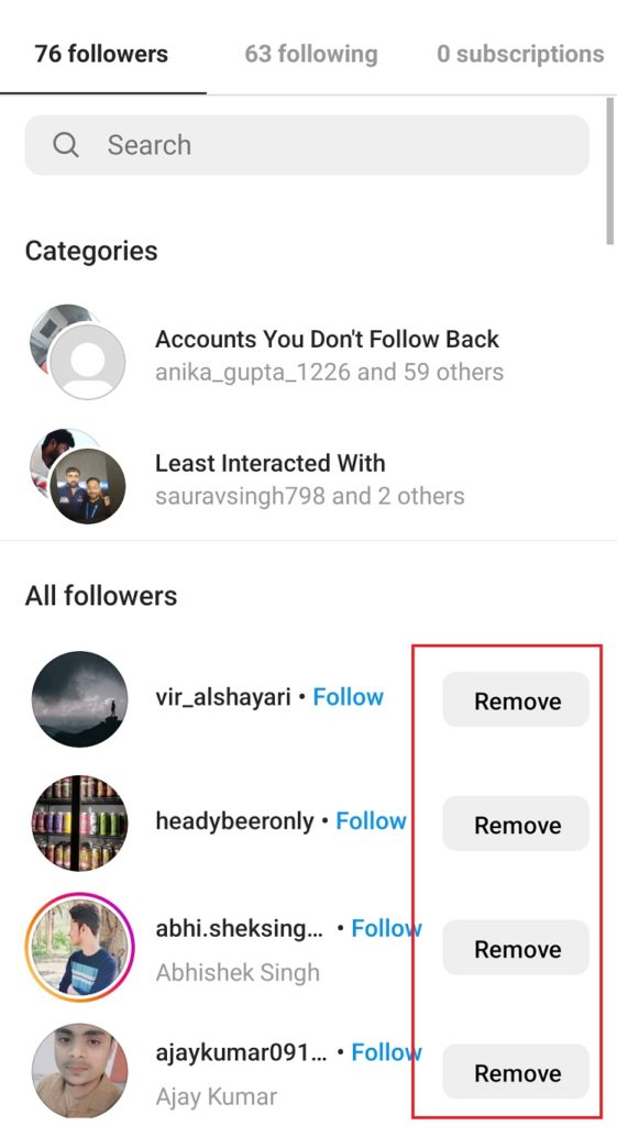 how to Remove Followers in Instagram