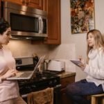 Two women working from home.