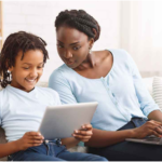 Mom-Daughter using phone