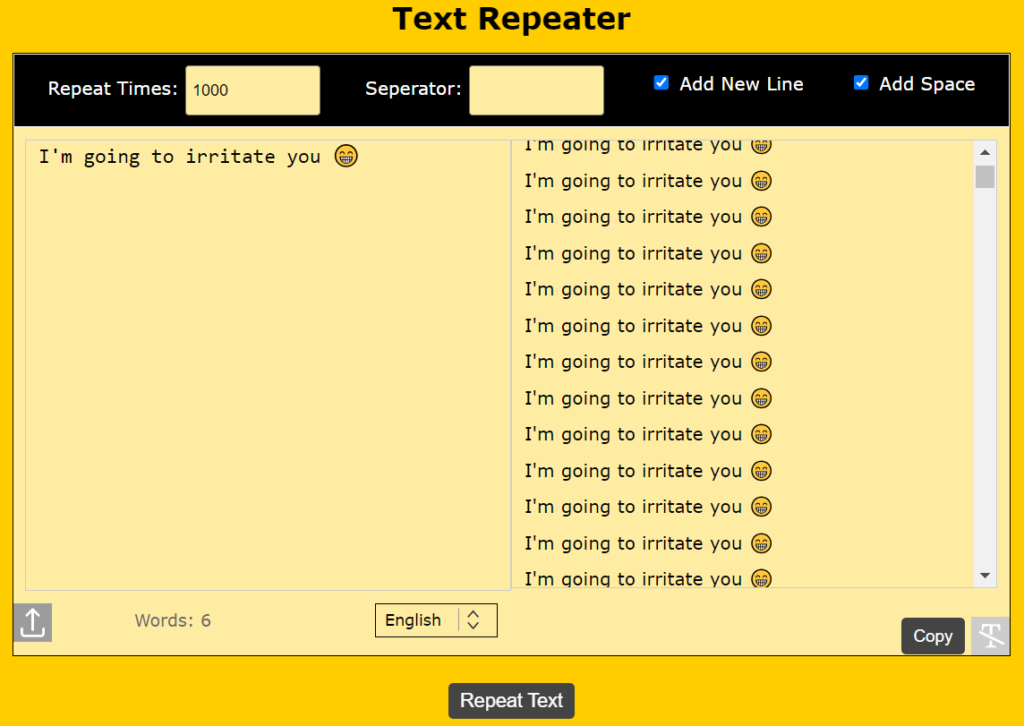 Text Repeater Tool