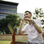 A new entrepreneur discusses business connections.