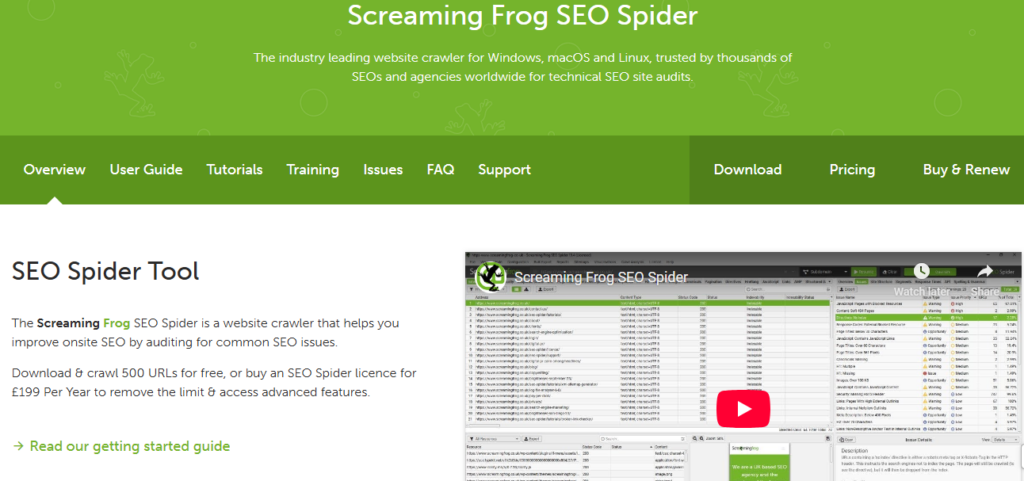 Screaming Frog SEO Spider