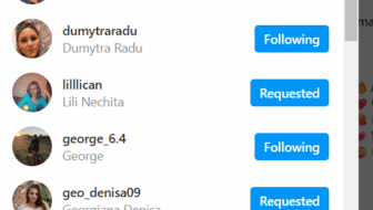Following List on Instagram