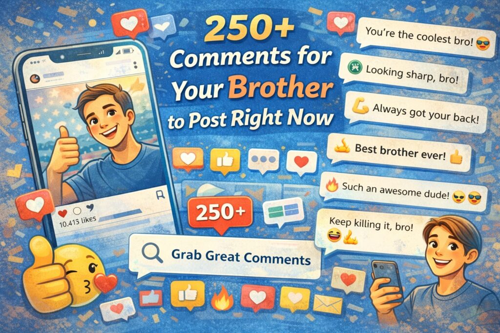 250+ Comments for Your Brother to Post Right Now