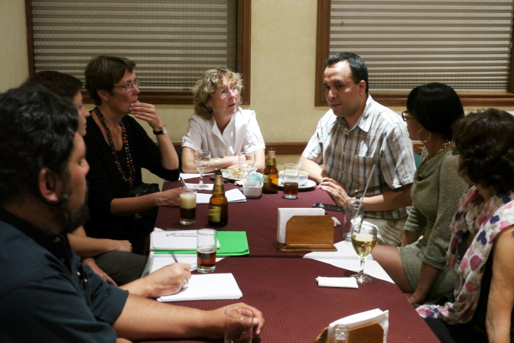Green MEPs listen to David Peña, lawyer of the families of Bety Cariño and Jyri Jaakkola.