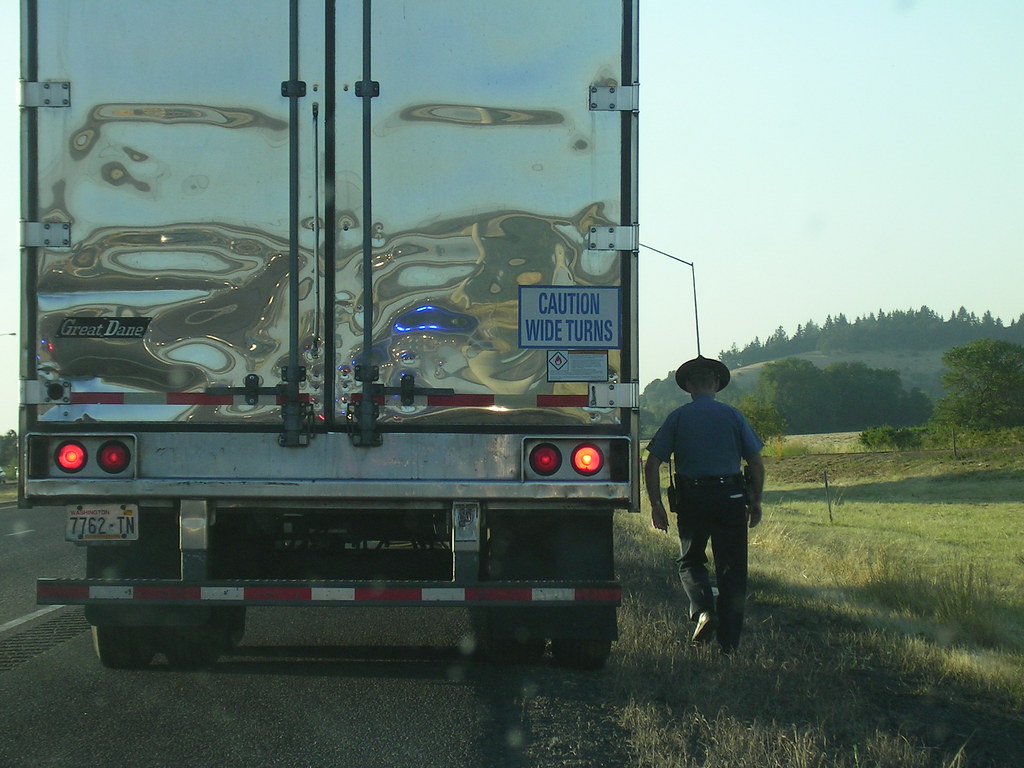 Truck receives warning