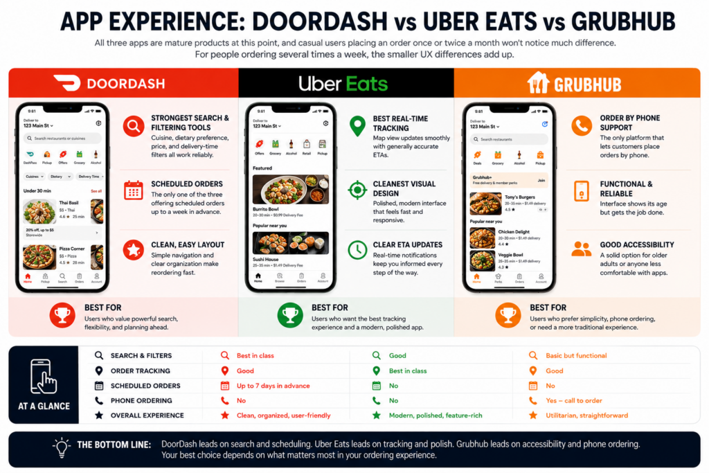 App Experience: DoorDash vs Uber Eats vs Grubhub