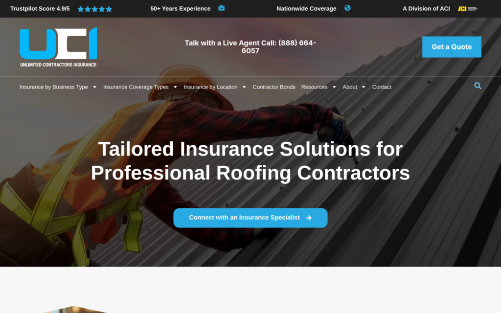 Unlimited Contractors Insurance Screenshot