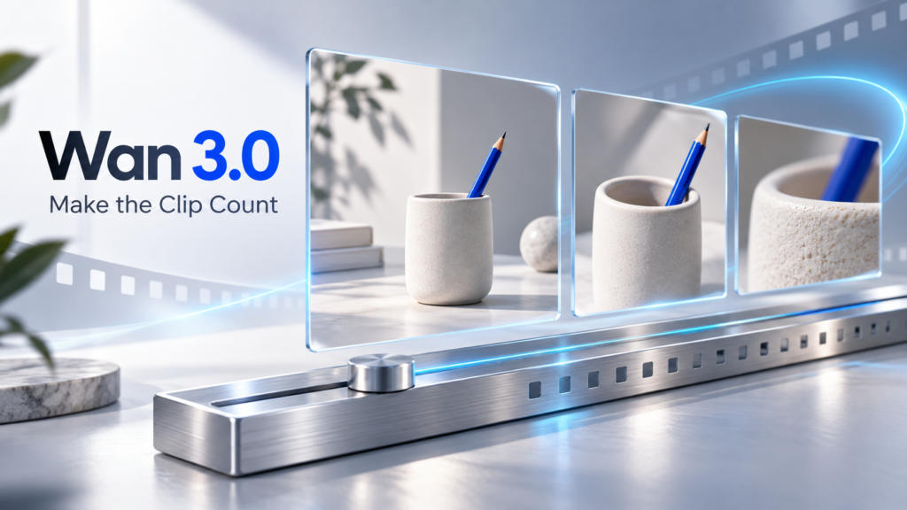 Wan 3.0 promotional concept for short product clips with a defined business purpose