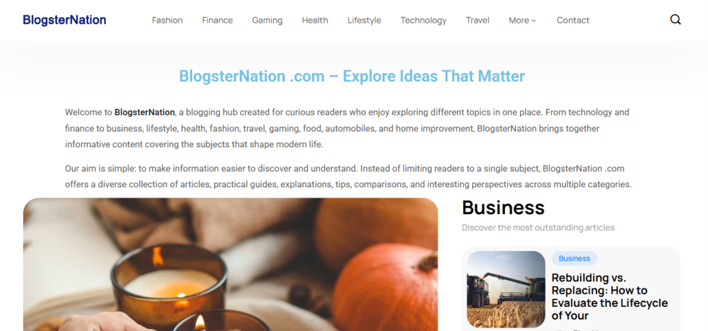 BlogsterNation.com HOME PAGE SCREENSHOT